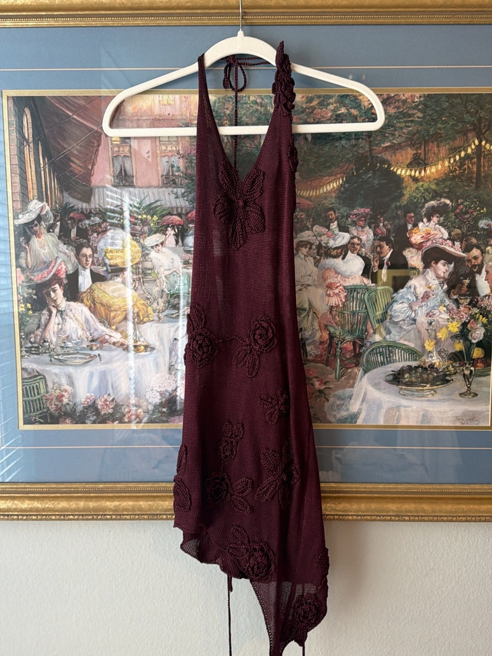 Jaded London Alira Knit Flower Halter Plunge Mini Dress - Picture 5 of 8
